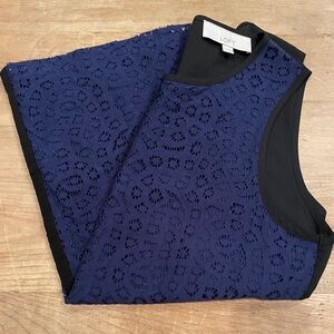 Ann Taylor Loft Deep Purple Lace Sleeveless Cami Business Blouse Lined Suits M